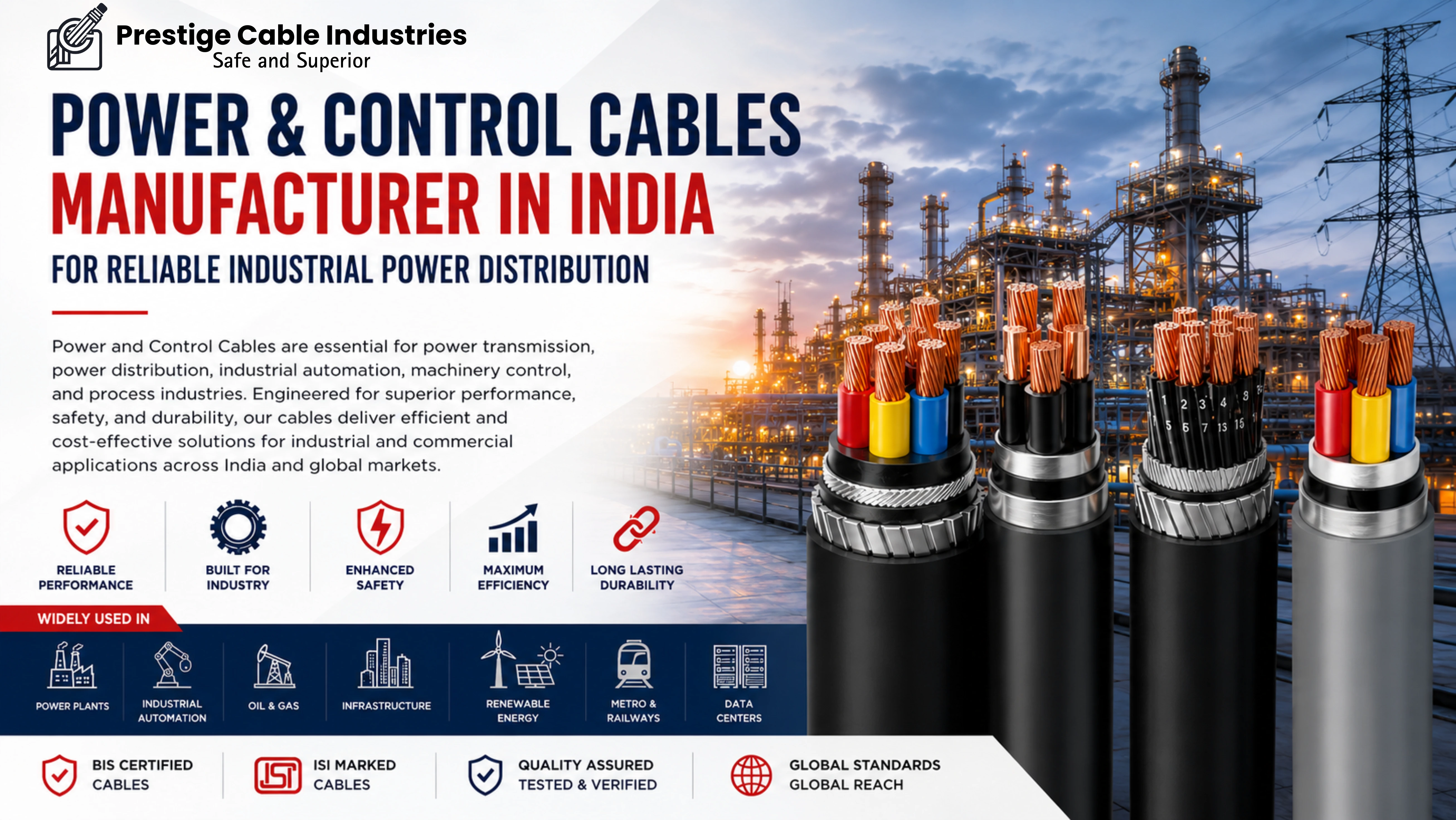 Power and Control Cable Manufacturer in Delhi, India | Prestige Cables ...