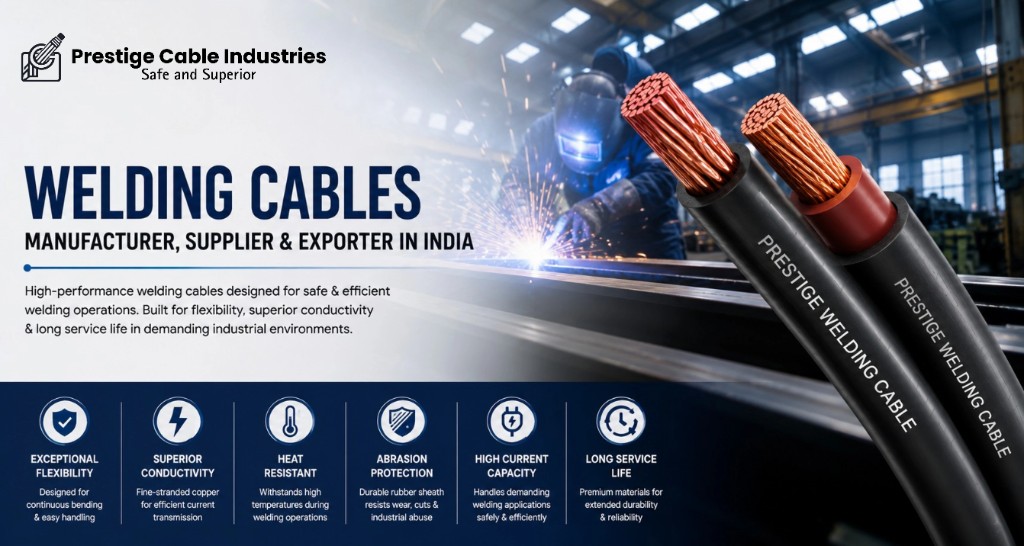 Welding Cables Manufacturer, Supplier and Exporter in India | Prestige Cable Industries